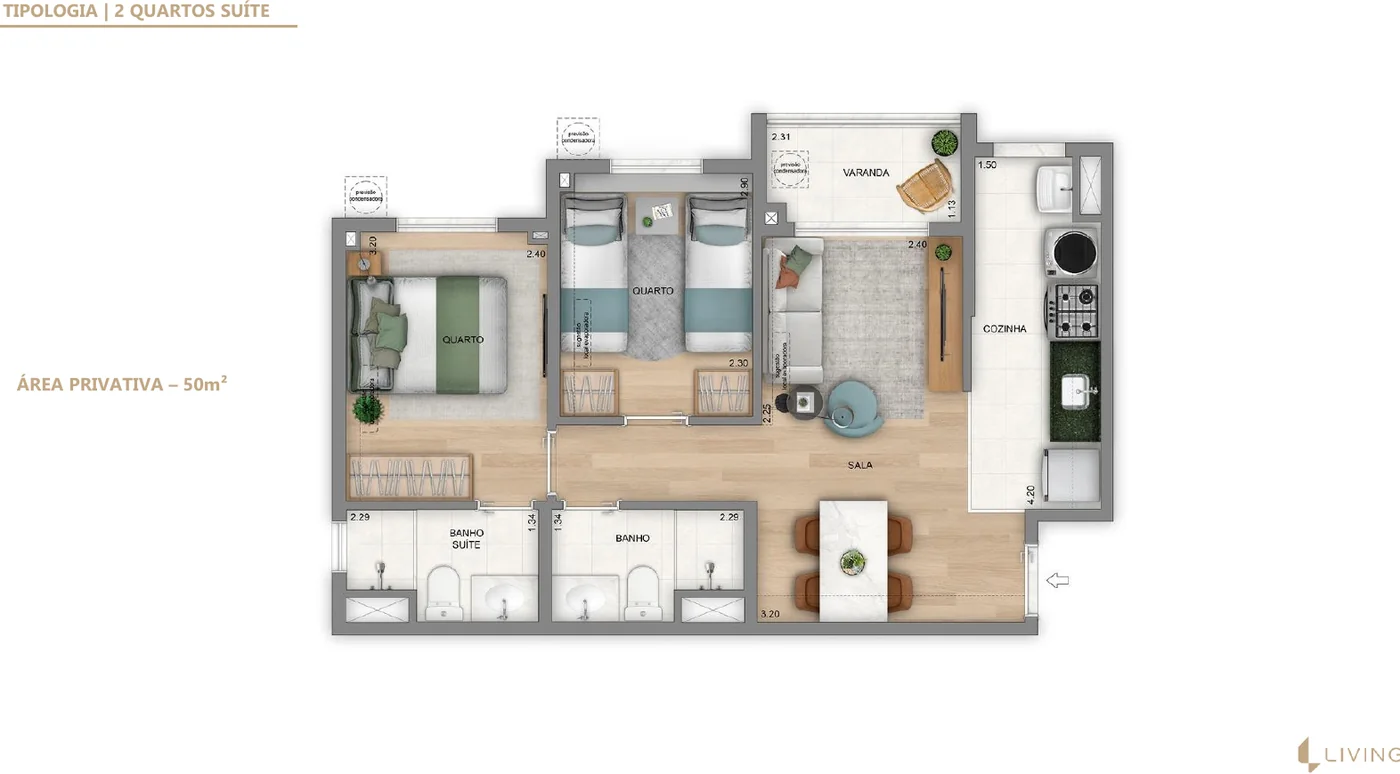 Planta do Living Full 24h